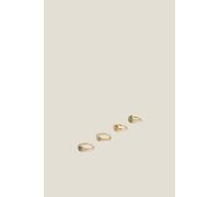 Accessorize 4-Pack Mixed Stone Rings In Green Green M