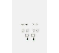 Accessorize 5-Pack Celestial Gem Stud & Hoop Earrings In Silver Silver One Size