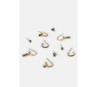 Accessorize 5-Pack Gemstone Stud And Hoop Earrings In Gold Gold One Size