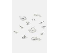 Accessorize 6-Pack Starry Night Stud And Hoop Earrings In Silver Silver One Size