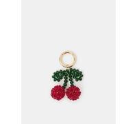 ACCESSORIZE Beaded Cherry Bag Charm Keyring Red