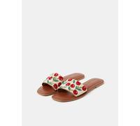 ACCESSORIZE Beaded Cherry Flat Mules Multi
