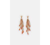 Accessorize Beaded Facet Long Drop Earrings In Pink Pink One Size