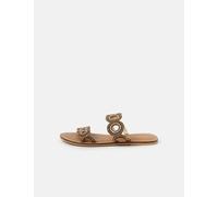 ACCESSORIZE Beaded Flat Sandals Brown