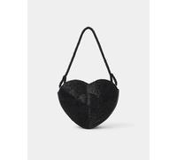 ACCESSORIZE Beaded Heart Shoulder Bag Black