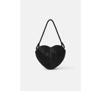 Accessorize Beaded Heart Shoulder Bag In Black Black One Size