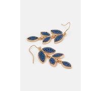 Accessorize Women's Beaded Leaf Drop Earrings in Blue Accessorize Blue One Size