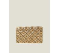 ACCESSORIZE Beaded Sequin Chain Strap Clutch Bag Gold