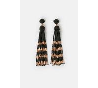 Accessorize Beaded Tassel Drop Earrings In Green Green One Size