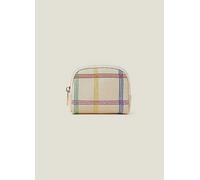 Accessorize Check Stitch Coin Purse Cream