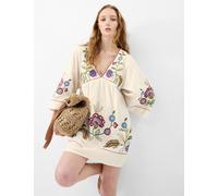 ACCESSORIZE Cotton Rich Embroidered Mini Beach Dress Ivory