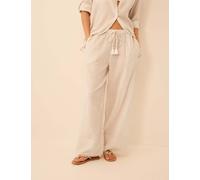 ACCESSORIZE Cotton Rich Sparkly Striped Beach Trousers Gold