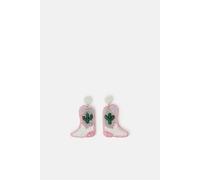 Accessorize Cowboy Boot Beaded Drop Earrings In Pink Pink One Size