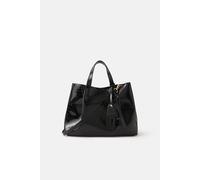 Accessorize Women's Faux Croc Skin Patent Tote Bag in Black Accessorize Black One Size