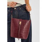 ACCESSORIZE Faux Leather Croc Effect Grab Bag Burgundy