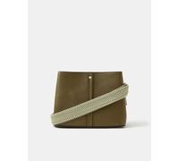 ACCESSORIZE Faux Leather Webbing Strap Cross Body Bag Olive