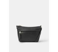 ACCESSORIZE Faux Leather Zip Detail Cross Body Bag Black