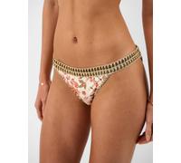 ACCESSORIZE Floral Embroidered High Leg Bikini Bottoms Ivory Mix