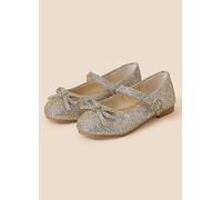 Accessorize Glitter Bow Ballerina Flats Gold