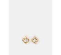 ACCESSORIZE Gold Plated Clover Stud Earrings Gold
