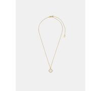 ACCESSORIZE Gold Tone Mother of Pearl Clover Pendant Gold