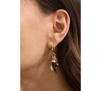 Accessorize Women's Horn Charm Huggie Hoop Earrings in Brown Accessorize Brown One Size