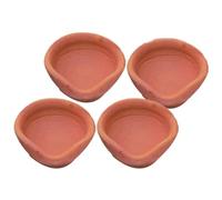 Accessorize Kingdom 4 pcs Handmade Clay Diya for Diwali | Traditional Homemade Diyas Tealight | Indian Oil Lamp | Diwali Decorations for House | Terracotta Diyas | Ganesh Chaturthi