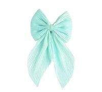 Accessorize Kingdom Silk Hair Bows, Large Vintage Ribbon Clips for Women and Girls, 6 Pack (Sea Green)