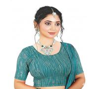 Accessorize Kingdom Women’s Readymade Lycra Stretchable Saree Blouse | Top for Festive & Wedding | for All Sarees & Lehenga’s (UK, Alpha, One Size, Regular, Regular, Free Size 38-42, Rama)