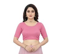 Accessorize Kingdom Women’s Readymade Lycra Stretchable Saree Blouse | Top for Festive & Wedding | for All Sarees & Lehenga’s (UK, Alpha, One Size, Regular, Regular, Free Size 30-36, pink)