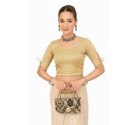 Accessorize Kingdom Women’s Readymade Lycra Stretchable Saree Blouse | Top for Festive & Wedding | for All Sarees & Lehenga’s (UK, Alpha, One Size, Regular, Regular, Free Size 38-42, Light Yellow)