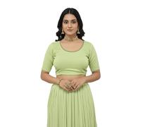 Accessorize Kingdom Women’s Readymade Lycra Stretchable Saree Blouse | Top for Festive & Wedding | for All Sarees & Lehenga’s (UK, Alpha, One Size, Regular, Regular, Free Size 30-36, Mint Green)