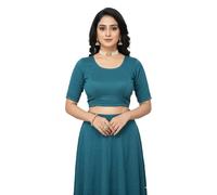 Accessorize Kingdom Women’s Readymade Lycra Stretchable Saree Blouse | Top for Festive & Wedding | for All Sarees & Lehenga’s (UK, Alpha, One Size, Regular, Regular, Free Size 30-36, Teal blue)
