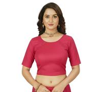 Accessorize Kingdom Women’s Readymade Lycra Stretchable Saree Blouse | Top for Festive & Wedding | for All Sarees & Lehenga’s (Free Size 30-36, Raspberry pink, One Size)