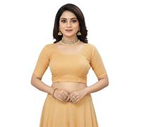 Accessorize Kingdom Women’s Readymade Lycra Stretchable Saree Blouse | Top for Festive & Wedding | for All Sarees & Lehenga’s (UK, Alpha, One Size, Regular, Regular, Free Size 30-36, light yellow)