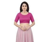 Accessorize Kingdom Women’s Readymade Lycra Stretchable Saree Blouse | Top for Festive & Wedding | for All Sarees & Lehenga’s (UK, Alpha, One Size, Regular, Regular, Free Size 30-36, Rani Pink)