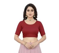 Accessorize Kingdom Women’s Readymade Lycra Stretchable Saree Blouse | Top for Festive & Wedding | for All Sarees & Lehenga’s (UK, Alpha, One Size, Regular, Regular, Free Size 30-36, Maroon)