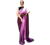 Accessorize Kingdom Women's Chiffon Georgette Ready To Wear saree With Unstitched Blouse Piece (C Wine, Free Size)