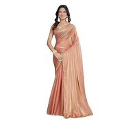 Accessorize Kingdom Women's Soft Zimmy Choo Fandy Silk Saree With Hand Work Lace Boarder & Comes With Unstitched Blouse Piece (Chhaava) (Z Gajari, Free Size)