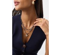 Accessorize Women's Layered Beaded Pendant Necklace in Blue Accessorize Blue One Size