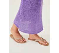 ACCESSORIZE Metallic Embellished Flat Flip Flops Gold