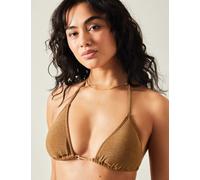 ACCESSORIZE Metallic Wired Triangle Bikini Top Gold
