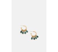 Accessorize Mini Beaded Hoop Earrings In Green Green One Size
