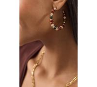 Accessorize Women's Mix Bead Hoop Earrings in Brown Accessorize Brown One Size