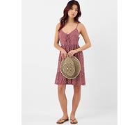 ACCESSORIZE Printed V-Neck Tie Front Mini Beach Dress Burgundy