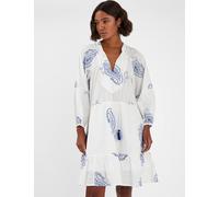 ACCESSORIZE Pure Cotton Embroidered Mini Beach Dress Ivory