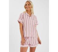 ACCESSORIZE Pure Cotton Seersucker Striped Shortie Set Multi