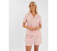 ACCESSORIZE Pure Cotton Sun Print Revere Shortie Set Pink