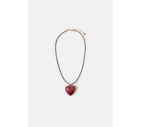 Accessorize Resin Heart Long Cord Necklace In Red Red One Size