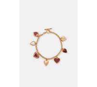 Accessorize Statement Heart Charm Bracelet In Gold Gold One Size